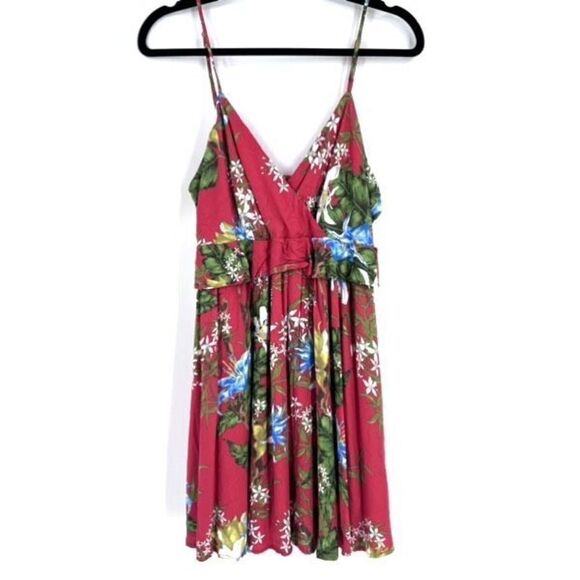 NWT Everly women’s Dress Floral Summer Mini Tropical Flare Orange Medium - Picture 2 of 16